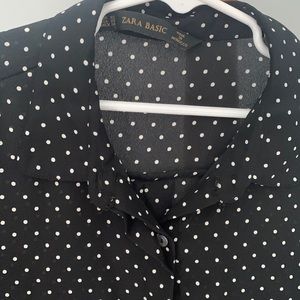 Sheer polka dot blouse